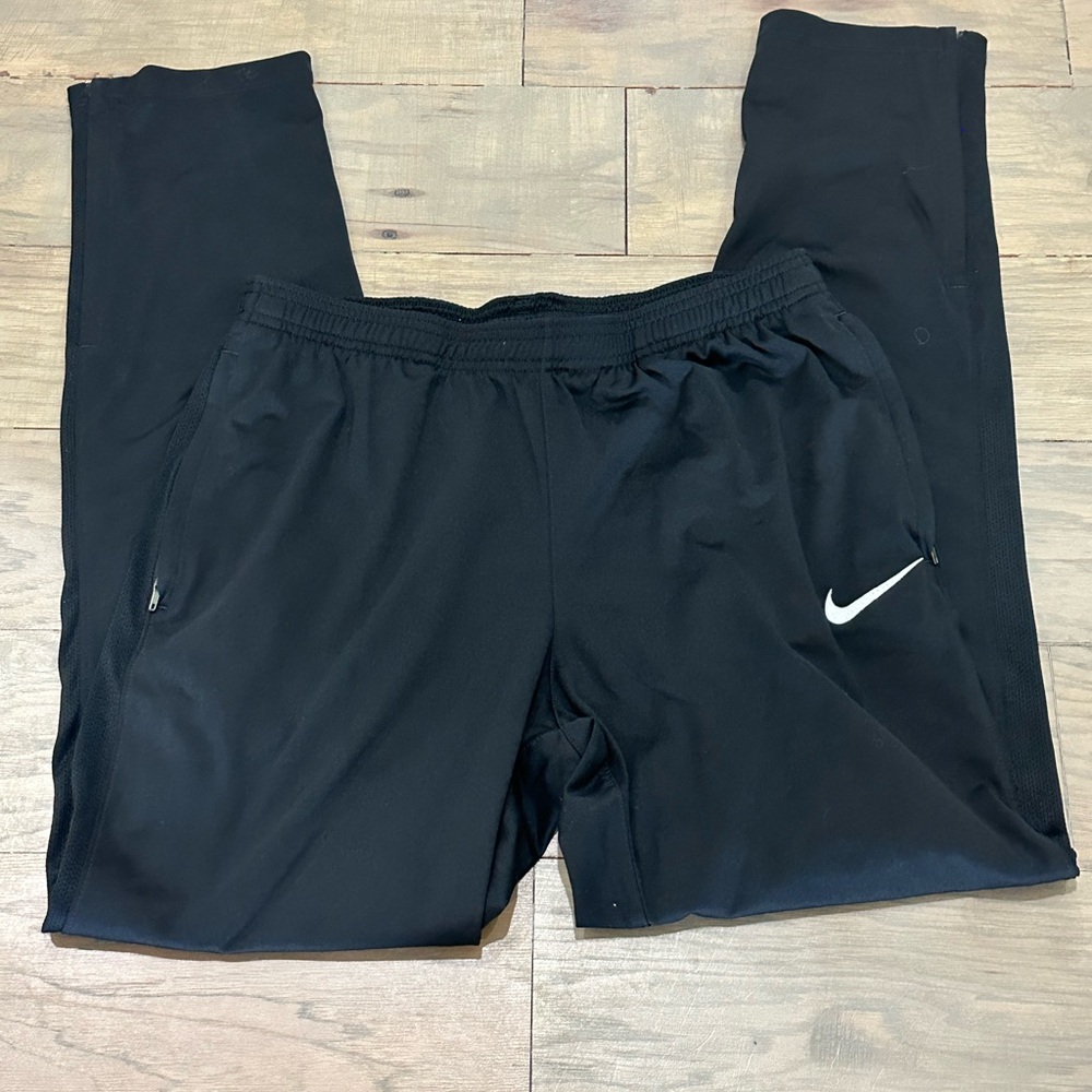 Nike Black Athletic Pants with White Logo